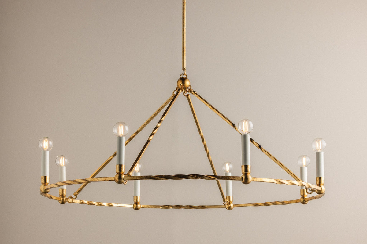 Mitzi Josephine 8-Light Chandelier Vintage Gold Leaf