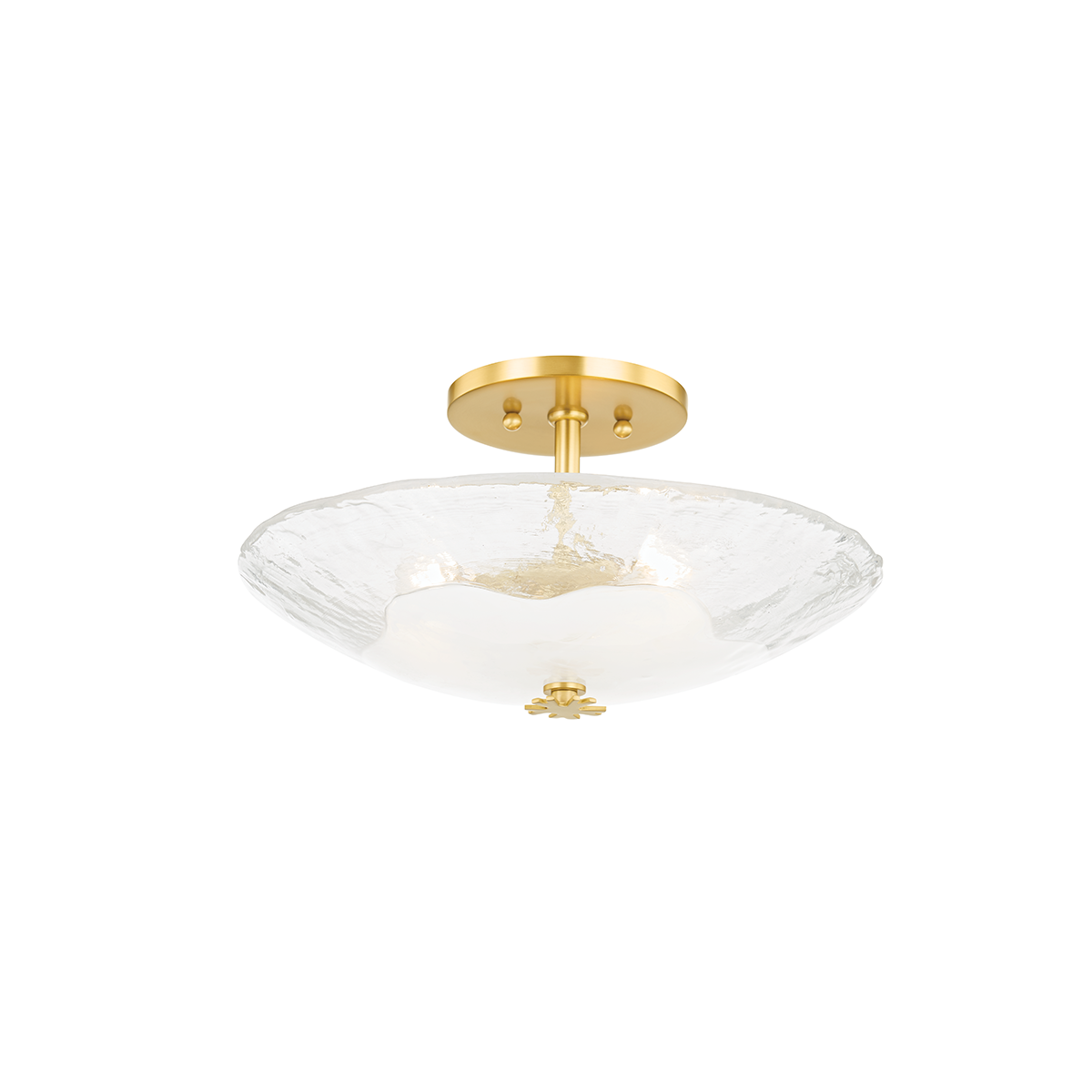Hudson Valley Lago 3-Light Semi-Flush Mount in Aged Brass