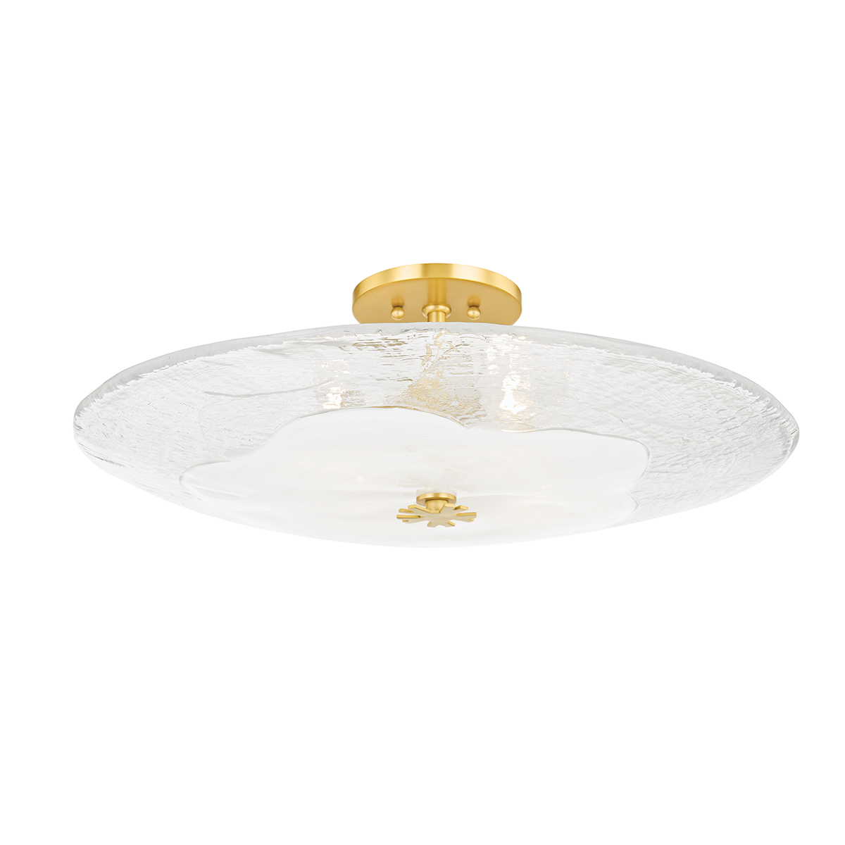 Hudson Valley Lago 4-Light Semi-Flush Mount in Aged Brass