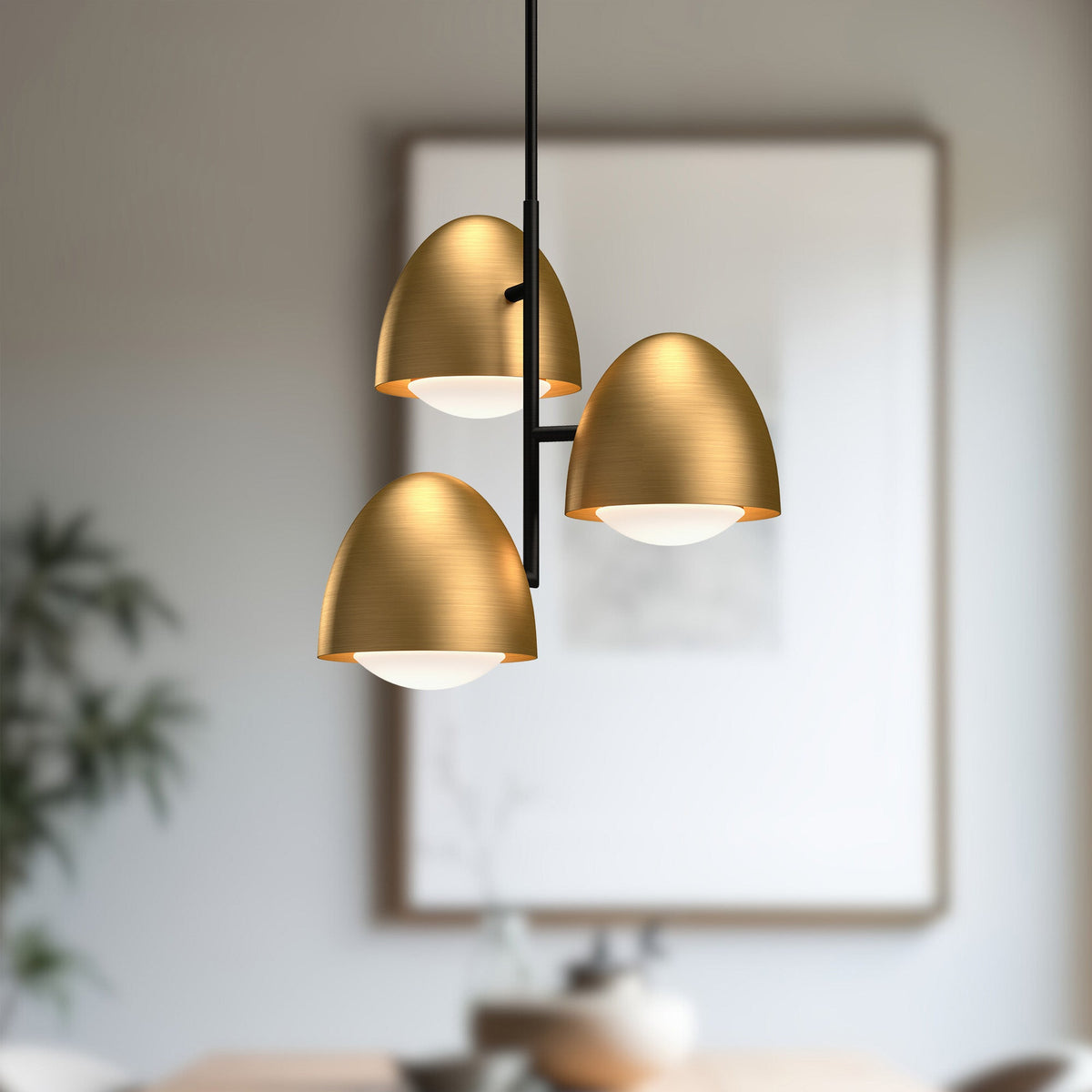 Kenji 24" Opal Glass 3-Light Chandelier