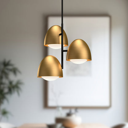 Kenji 24" Opal Glass 3-Light Chandelier