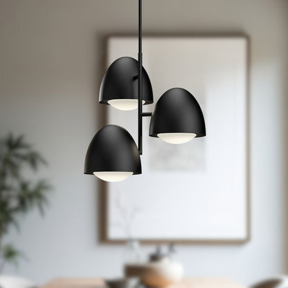 Kenji 24" Opal Glass 3-Light Chandelier