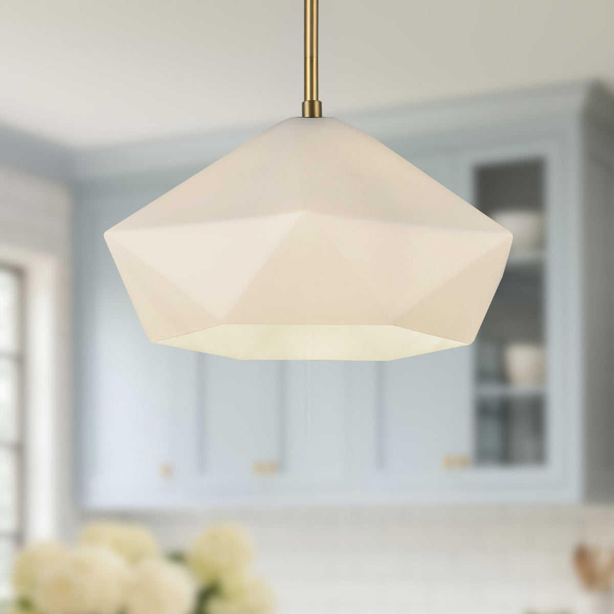 Krysta 14" Opal Glass 1-Light Pendant