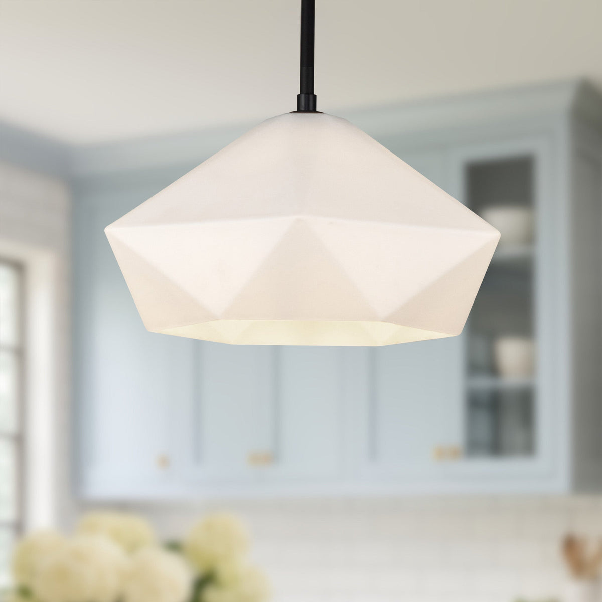 Krysta 14" Opal Glass 1-Light Pendant