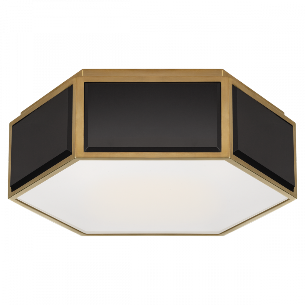Visual Comfort Signature Bradford Flush Mount Black and Soft Brass