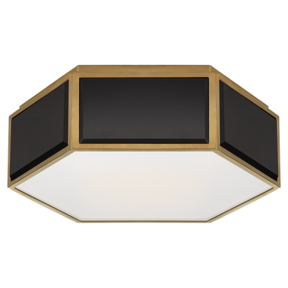 Visual Comfort Signature Bradford Flush Mount Black and Soft Brass
