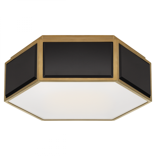 Visual Comfort Signature Bradford Flush Mount Black and Soft Brass
