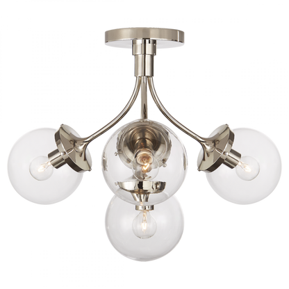 Visual Comfort Signature Prescott Semi-Flush Mount Polished Nickel