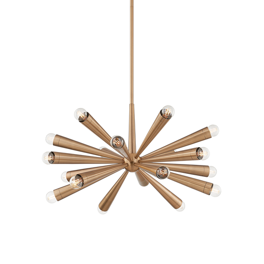 Troy Keanu Chandelier Patina Brass