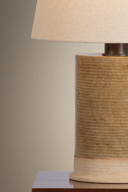 Troy Kerwin Table Lamp Bronze Leaf / Ceramic Caramel Bisque Detail 1