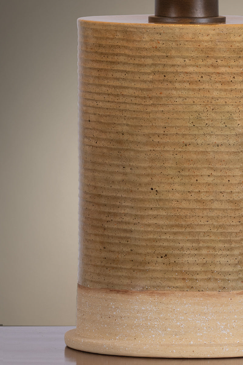 Troy Kerwin Table Lamp Bronze Leaf / Ceramic Caramel Bisque Detail 2