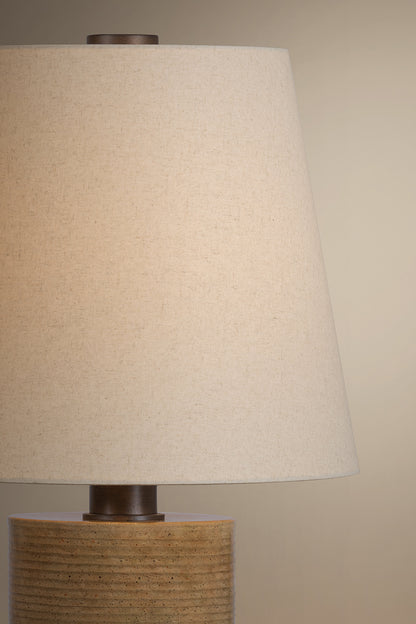 Troy Kerwin Table Lamp Bronze Leaf / Ceramic Caramel Bisque Detail 3
