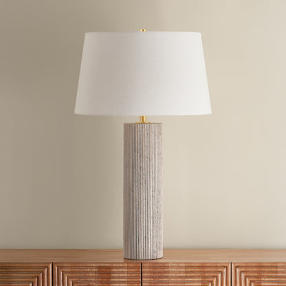 Hudson Valley Highland Mills 18" Table Lamp Aged Brass detail view 4
