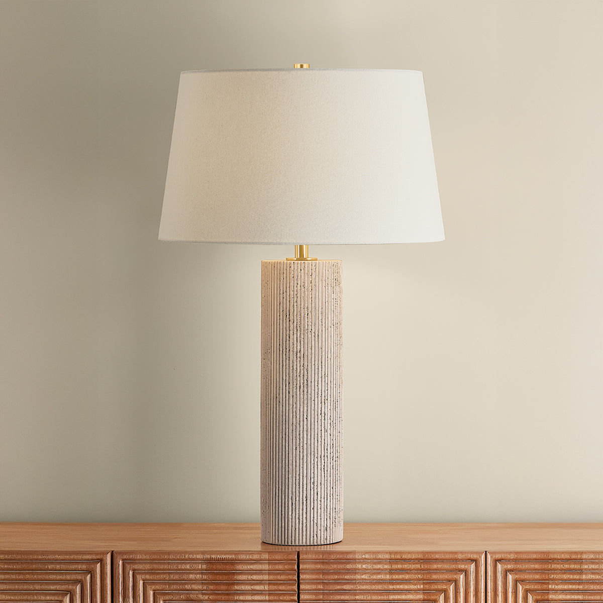 Hudson Valley Highland Mills 18" Table Lamp Aged Brass detail view 5
