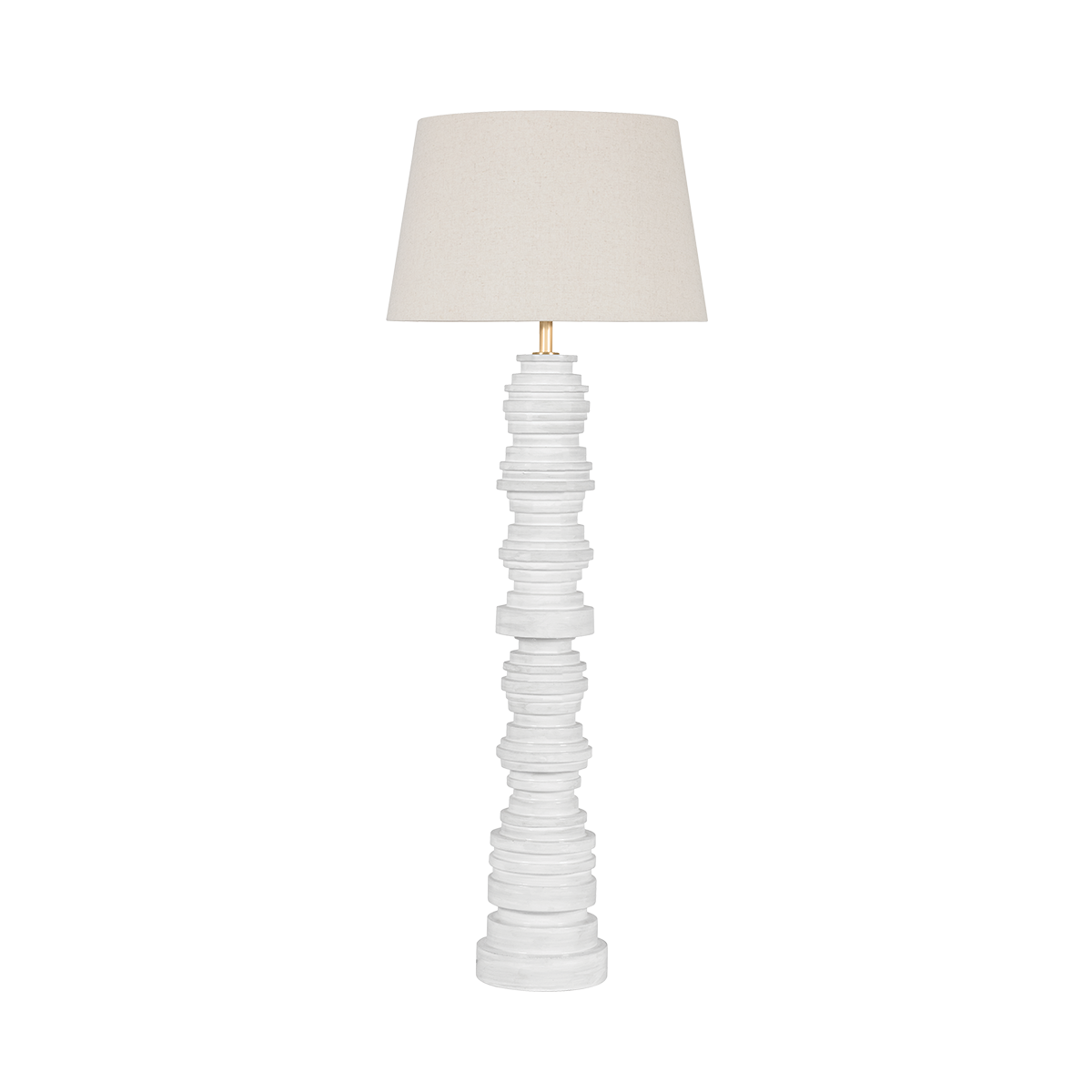 Hudson Valley Wayzata Floor Lamp Aged Brass/ Ceramic Gloss Ivory