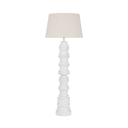 Hudson Valley Wayzata Floor Lamp Aged Brass/ Ceramic Gloss Ivory