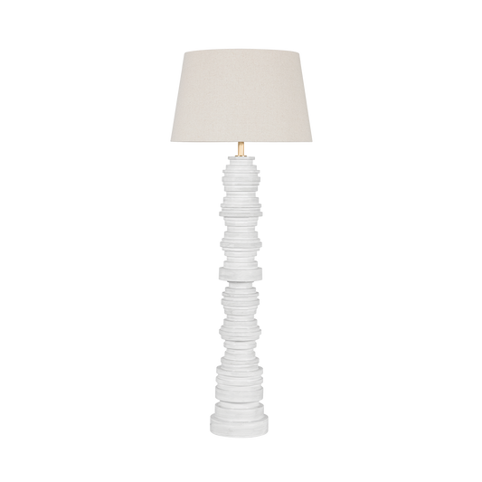 Hudson Valley Wayzata Floor Lamp Aged Brass/ Ceramic Gloss Ivory