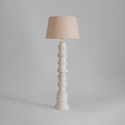 Hudson Valley Wayzata Floor Lamp Aged Brass/ Ceramic Gloss Ivory detail view 1