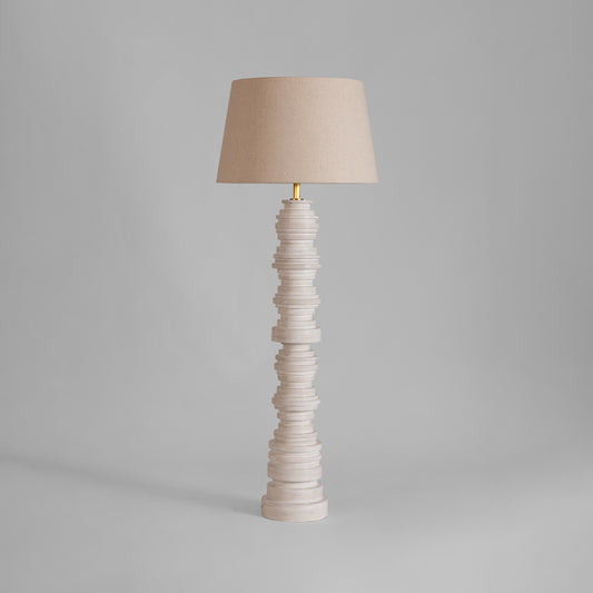 Hudson Valley Wayzata Floor Lamp Aged Brass/ Ceramic Gloss Ivory detail view 1