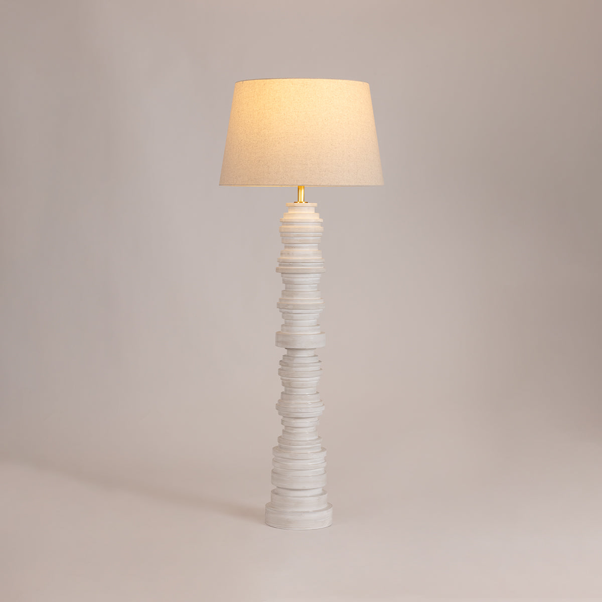 Hudson Valley Wayzata Floor Lamp Aged Brass/ Ceramic Gloss Ivory detail view 2