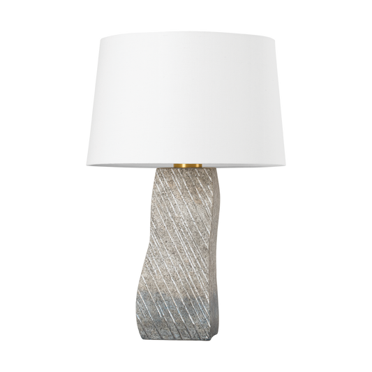 Hudson Valley Raiden Table Lamp Aged Brass/Ceramic Windswept White