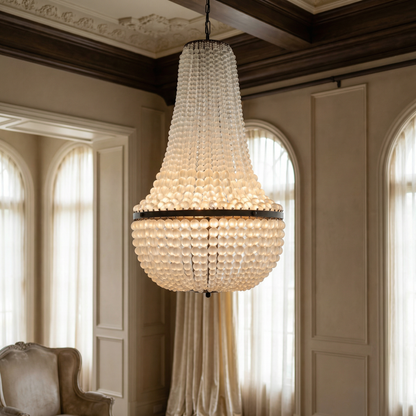 Noir Mist Chandelier Matte Black styled in an interior setting