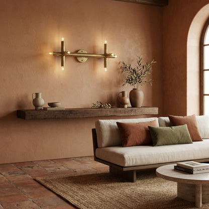 Noir Salome Wall Sconce Antique Brass shown in a styled room setting