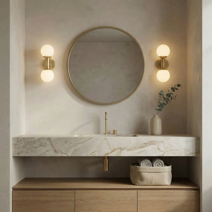 Noir Antiope Wall Sconce Antique Brass styled in an interior setting