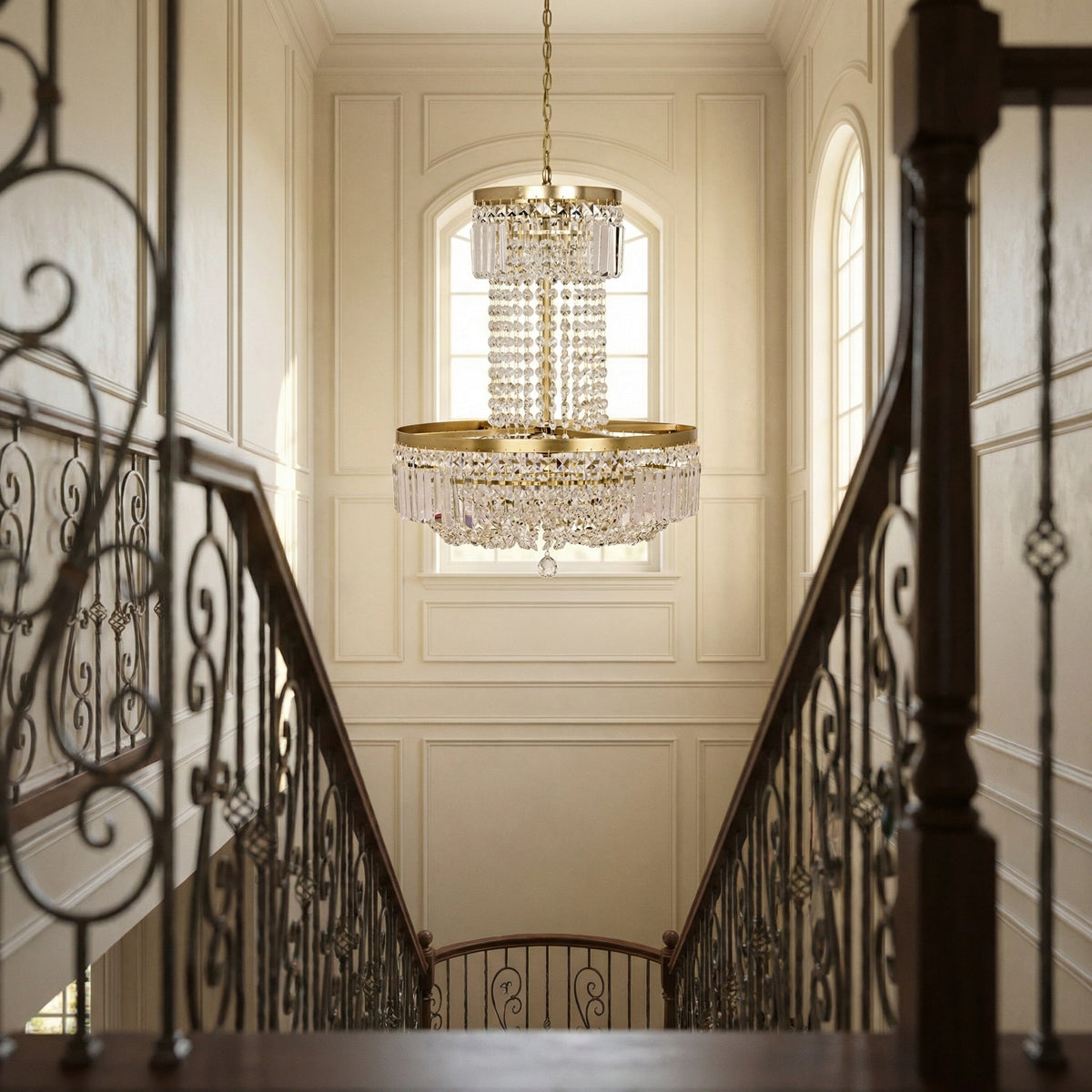 Noir St. Petersburg Chandelier Antique Brass styled in an interior setting