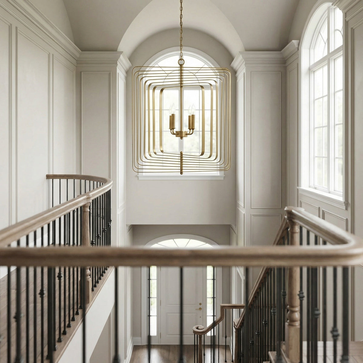 Noir Dimaclema Chandelier Antique Brass styled in an interior setting