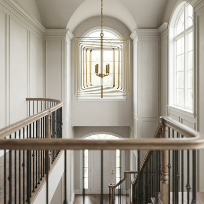 Noir Dimaclema Chandelier Antique Brass styled in an interior setting
