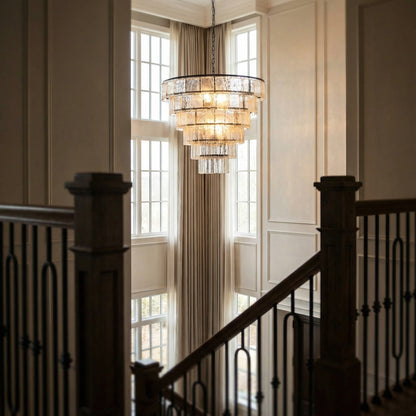 Noir Carnegie Chandelier Matte Black, medium, shown in a styled room setting
