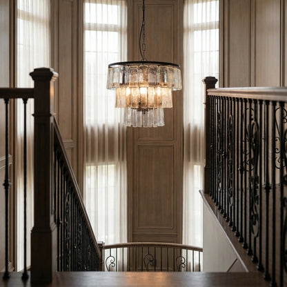 Noir Carnegie Chandelier Matte Black, small, in a styled interior vignette