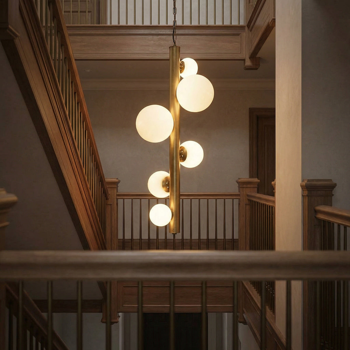 Noir Orellana Chandelier Antique Brass styled in an interior setting