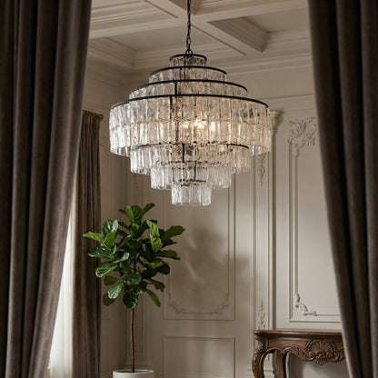 Noir Satellite Chandelier Matte Black styled in an interior setting