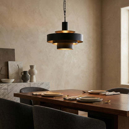Noir Parlor Pendant Matte Black styled in an interior setting