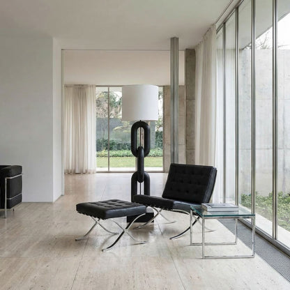 Noir Alcatraz Lamp With Shade Matte Black styled in an interior setting