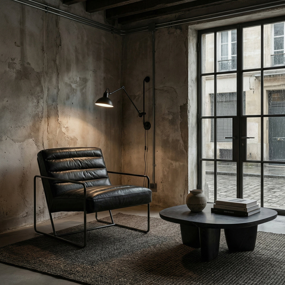 Noir Demeter Club Chair Black styled in an interior setting