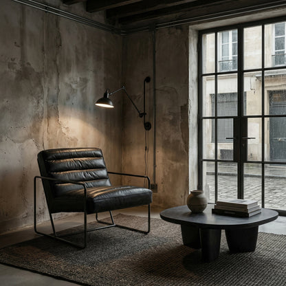 Noir Demeter Club Chair Black styled in an interior setting