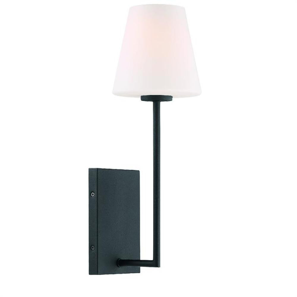 Crystorama Lena 1 Light Wall Sconce Black Forged