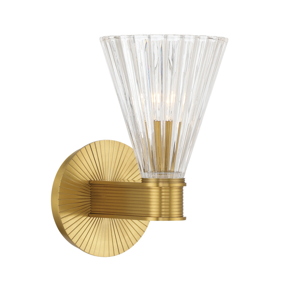 Crystorama Lotus 5.5" 1-Light Wall Sconce Luxe Gold