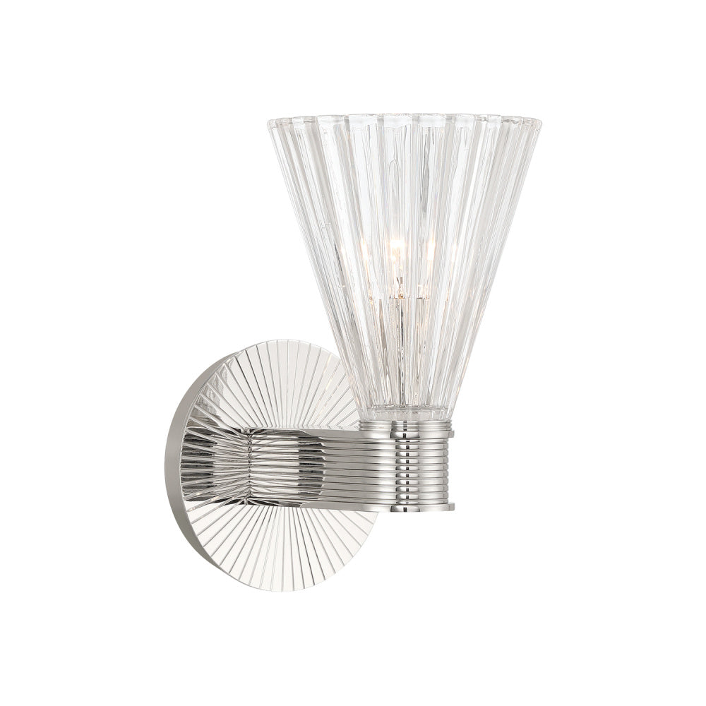 Crystorama Lotus 5.5" 1-Light Wall Sconce Polished Nickel