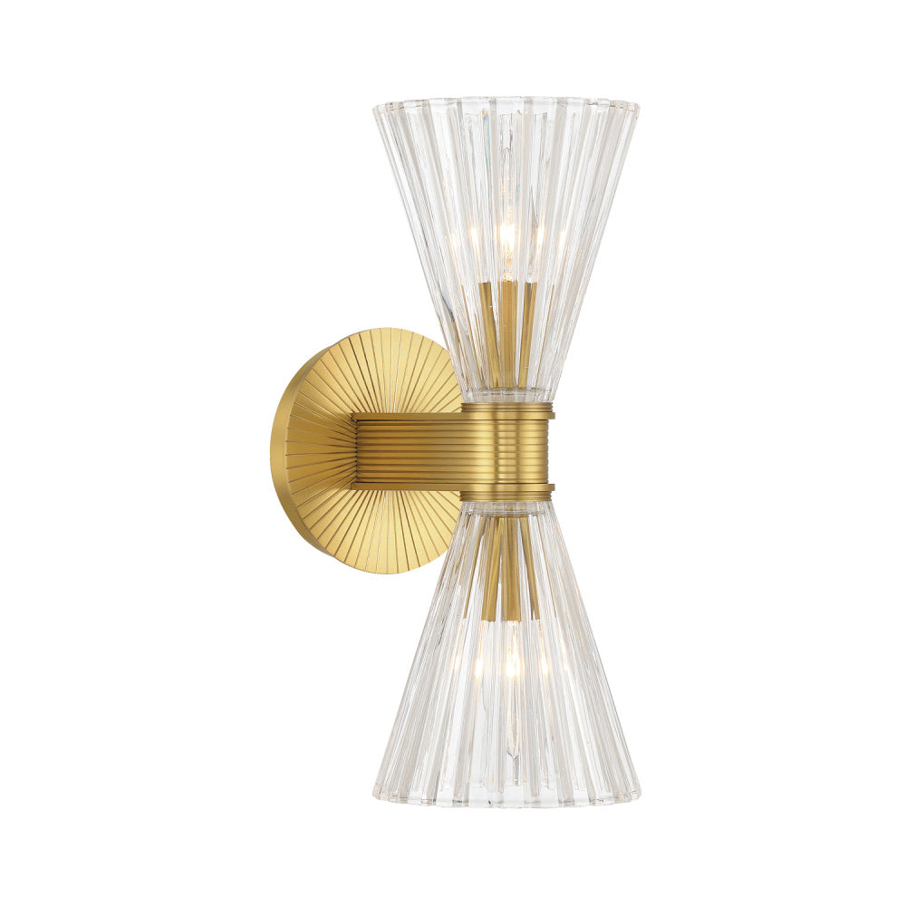 Crystorama Lotus 5.5" 2-Light Wall Sconce Luxe Gold