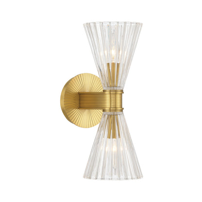 Crystorama Lotus 5.5" 2-Light Wall Sconce Luxe Gold