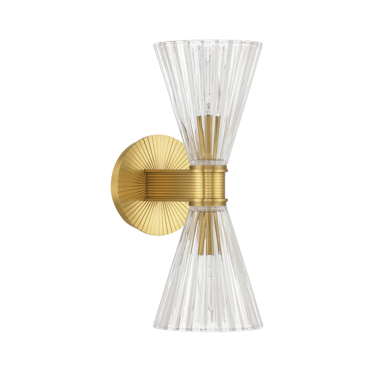 Crystorama Lotus 5.5" 2-Light Wall Sconce Luxe Gold - detail