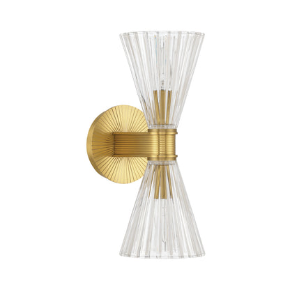 Crystorama Lotus 5.5" 2-Light Wall Sconce Luxe Gold - detail