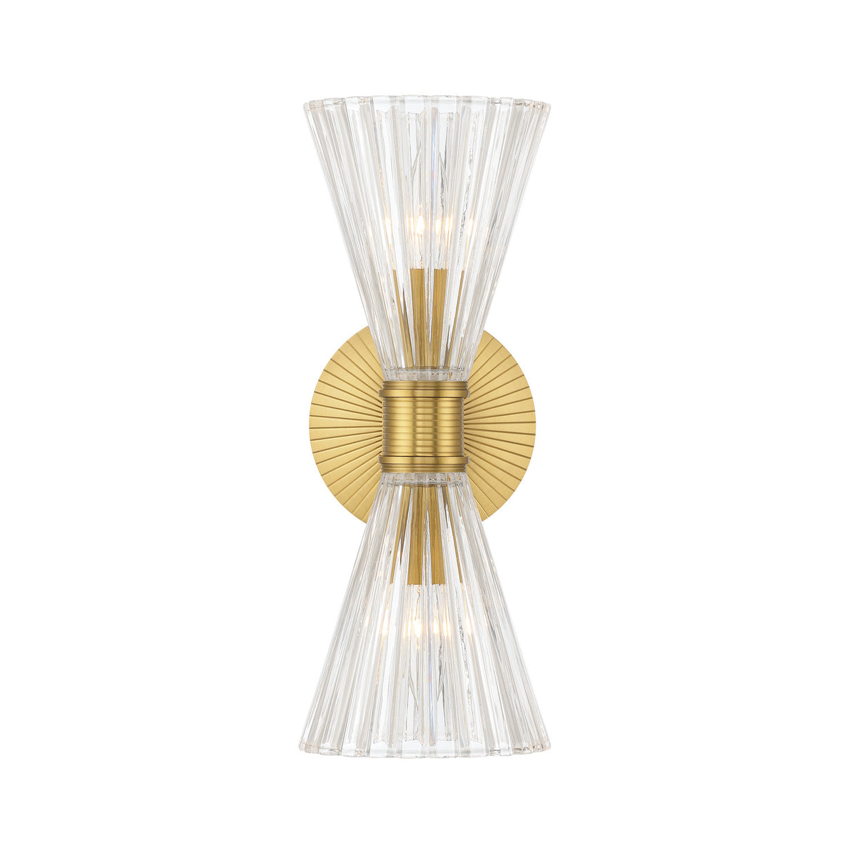 Crystorama Lotus 5.5" 2-Light Wall Sconce Luxe Gold - detail