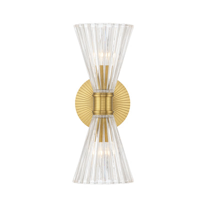 Crystorama Lotus 5.5" 2-Light Wall Sconce Luxe Gold - detail