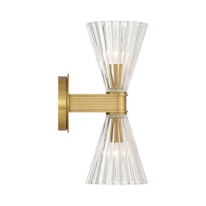 Crystorama Lotus 5.5" 2-Light Wall Sconce Luxe Gold - detail