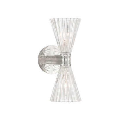 Crystorama Lotus 5.5" 2-Light Wall Sconce Polished Nickel